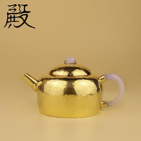 三江殿曼生小金壶  纯金泡茶沏茶壶 纯手工小壶翡翠壶把壶钮 曼生24k金