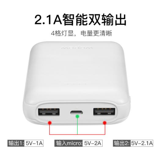 【数码】*沃品Mi1新款迷你手机充电宝 10000毫安移动电源 商品图1