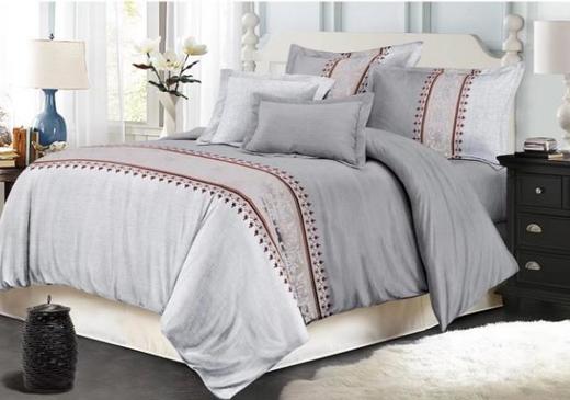 【家纺】.拼色双色床尾缎条二件套三件套 商品图3