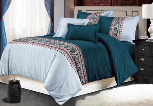 【家纺】.拼色双色床尾缎条二件套三件套 商品图0