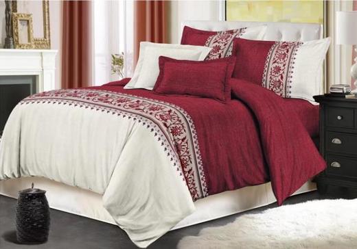 【家纺】.拼色双色床尾缎条二件套三件套 商品图1