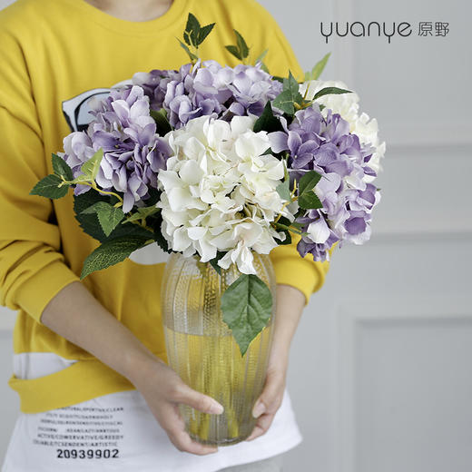简约仿真花绣球花带花瓶高档端像真的假花婚庆客厅餐桌花摆花装饰 商品图3