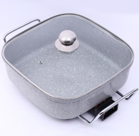 【家用电器】小家电厨具小家电多功能电热锅韩式 麦饭石电烤锅烤肉烤鱼不粘平底锅具