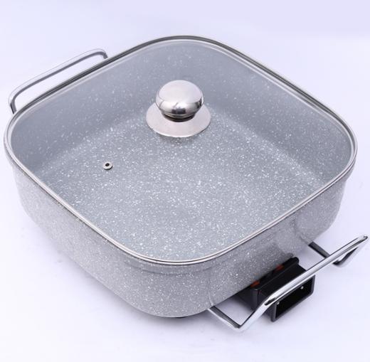 【家用电器】小家电厨具小家电多功能电热锅韩式 麦饭石电烤锅烤肉烤鱼不粘平底锅具 商品图0