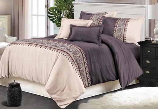 【家纺】.拼色双色床尾缎条二件套三件套 商品图2