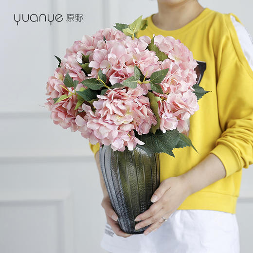 简约仿真花绣球花带花瓶高档端像真的假花婚庆客厅餐桌花摆花装饰 商品图2