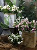 高仿真花玫瑰花加瓶假花田园单支白色绢花高档装饰客厅假花摆设件 商品缩略图2