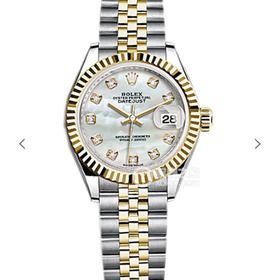 N劳力士女装日志型28㎜日志型。女装日志型的蚝式表壳是坚固优雅、完美比例的典范。采用316L不锈钢来锻造不锈钢腕表表壳