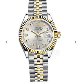 N劳力士女装日志型28㎜日志型。女装日志型的蚝式表壳是坚固优雅、完美比例的典范。采用316L不锈钢来锻造不锈钢腕表表壳