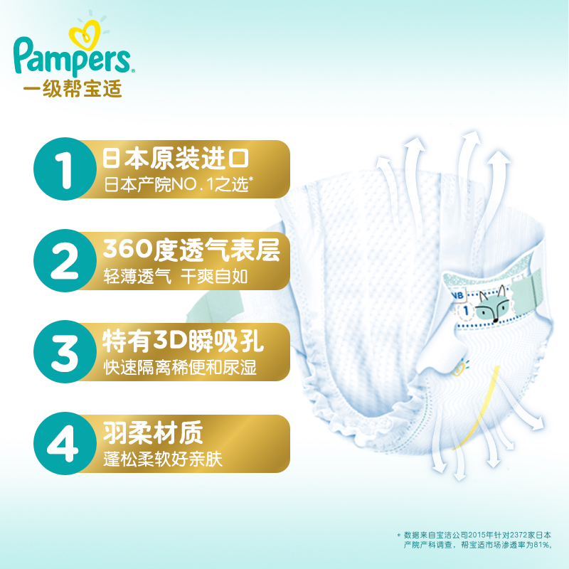 帮宝适 一级帮纸尿裤 s76片