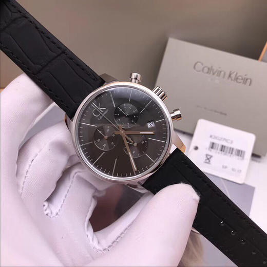 原单CK 卡尔文·克莱恩 
男士商务瑞士计时码表
K2G271C3（白壳黑表盘） 商品图0
