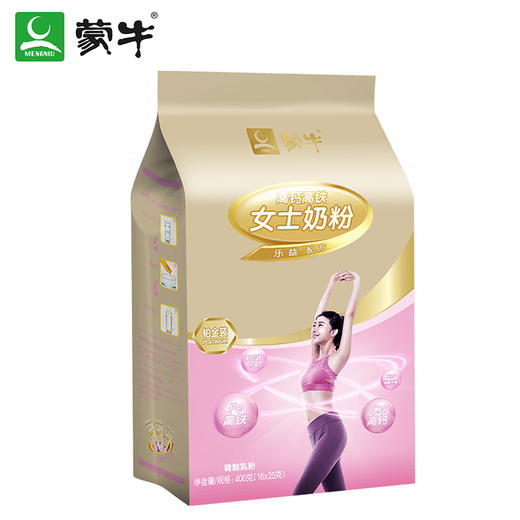 蒙牛奶粉铂金装女士多维高钙高铁营养奶粉400g*3+红枣麦片600g 商品图0