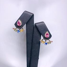 「仲夏夜之梦」彩色蓝宝石耳环