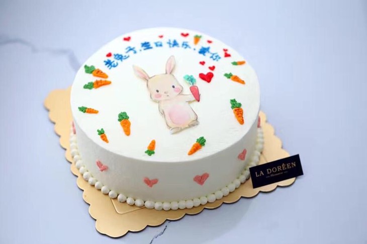 小兔子定制奶油蛋糕(改字需备注)
