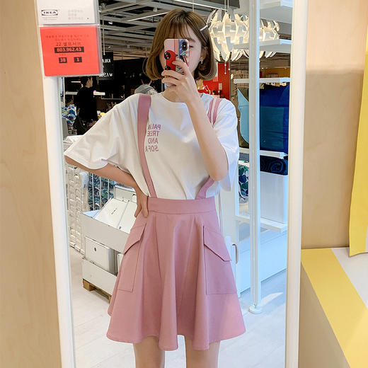 韩都衣舍2019韩版女装夏装新款显瘦气质短裙背带半身裙LU8578荃 商品图2