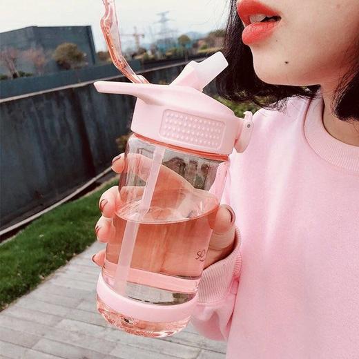 潮流网红可爱女神水杯 便携运动太空防摔吸管杯  商品图1