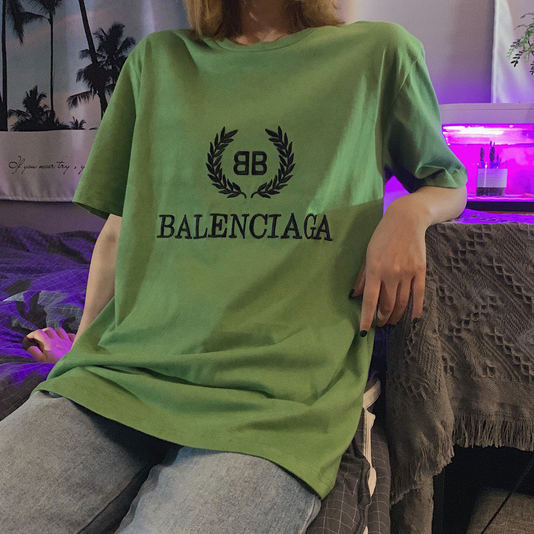 balenciaga/巴黎世家2019夏季专柜款刺绣麦穗情侣t恤m