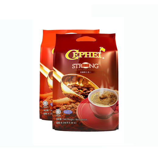 CEPHEI奢斐奢啡马来西亚进口白咖啡粉特浓三合一原味提神速溶咖啡条装 特浓咖啡800g50杯 商品图0