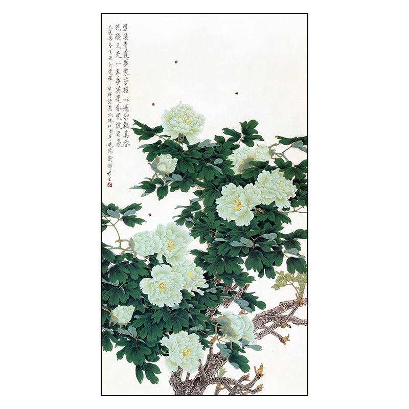 tp230周彦生高清工笔画素材国画四尺六尺牡丹花鸟工笔