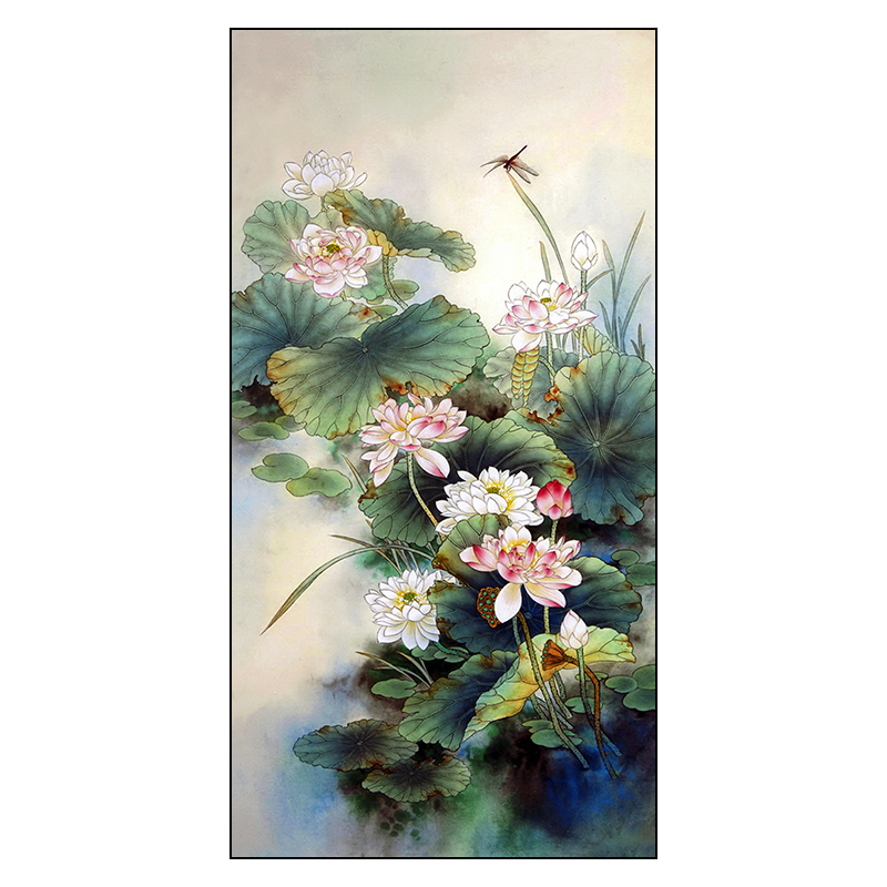 tp201高清工笔画荷花白描素材国画花鸟四尺六尺临摹