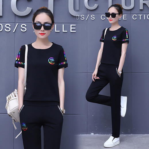 SBZJ-ALZ8827夏季新款女装时尚休闲运动服套装 商品图2