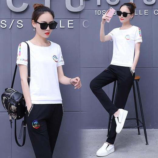 SBZJ-ALZ8827夏季新款女装时尚休闲运动服套装 商品图3