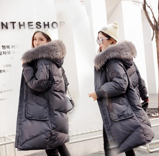 【羽绒服】. 羽绒服女中长款韩版宽松加厚外套潮 商品图2