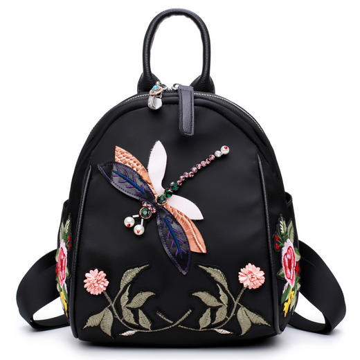 QS-x9新品民族风蜻蜓绣花牛津布双肩包 TZW 商品图1