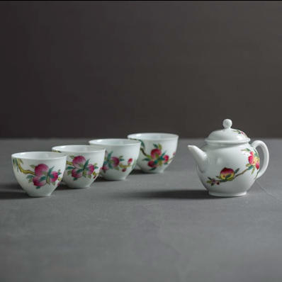 茶壶-陶瓷泡茶壶-西施壶粉彩套组 商品图0