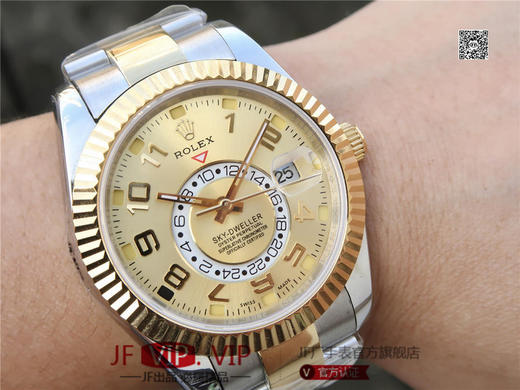 N劳力士蚝式恒动SKY-DWELLER 326939黑盘，和正品一样内圈24小时真功能，拧动外圈就能调，这款经典瞩目的腕表专为环球旅行人士而设计 商品图9