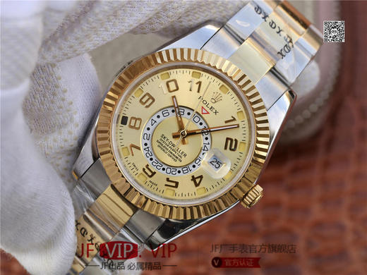 N劳力士蚝式恒动SKY-DWELLER 326939黑盘，和正品一样内圈24小时真功能，拧动外圈就能调，这款经典瞩目的腕表专为环球旅行人士而设计 商品图3