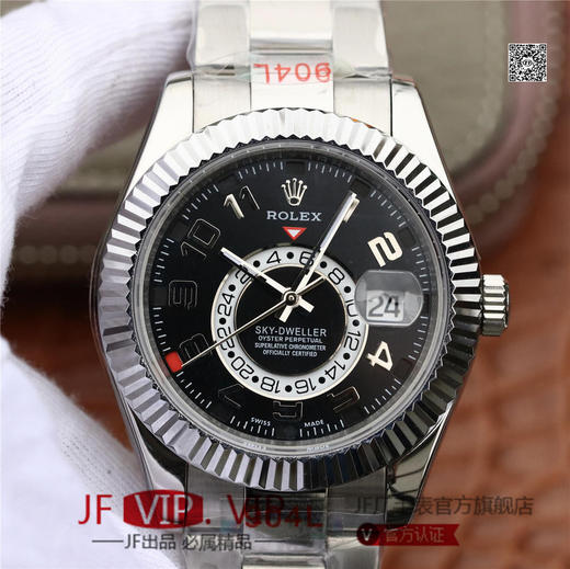N劳力士蚝式恒动SKY-DWELLER 326939黑盘，和正品一样内圈24小时真功能，拧动外圈就能调，这款经典瞩目的腕表专为环球旅行人士而设计 商品图1