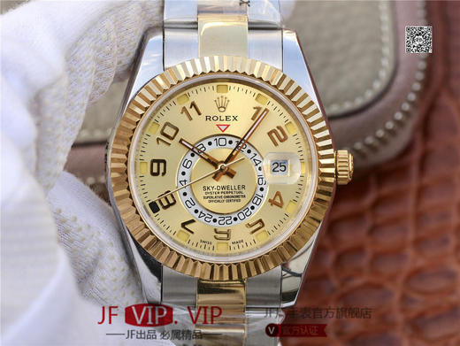 N劳力士蚝式恒动SKY-DWELLER 326939黑盘，和正品一样内圈24小时真功能，拧动外圈就能调，这款经典瞩目的腕表专为环球旅行人士而设计 商品图1