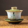 「颜色釉窑变手绘三才盖碗工夫茶杯」景德镇纯手工陶瓷三泡台茶杯 商品缩略图0