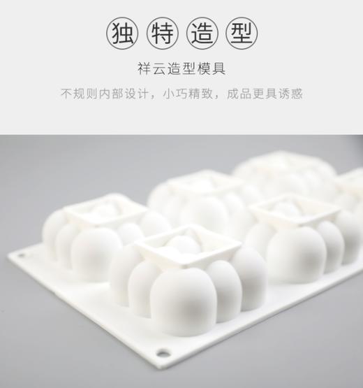 彩云6朵模具-可制作慕斯、巧克力创意，或者做各种冻类如牛肉冻、猪蹄冻、鱼冻蔬菜冻等，蒸鱼泥、鸡蓉也可以，效果非常出彩！ 商品图5