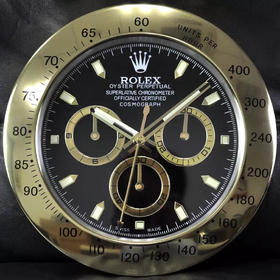 劳力士挂钟，尺寸:直径34cmX厚5cm。精钢外壳，亚克力镜面，超强夜光。请区别市场便宜版本。