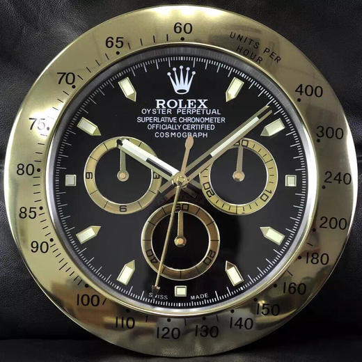 劳力士挂钟，尺寸:直径34cmX厚5cm。精钢外壳，亚克力镜面，超强夜光。请区别市场便宜版本。 商品图0