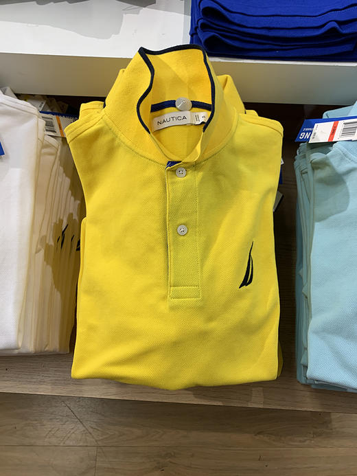  nautica/诺帝卡 男士夏季翻领纯色LOGO字母短袖POLO衫 商品图1
