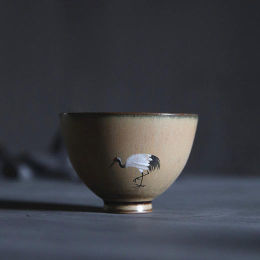 「景德镇手工仿古品茗杯」大号手绘仙鹤主人杯茶杯 压手杯 商品图4