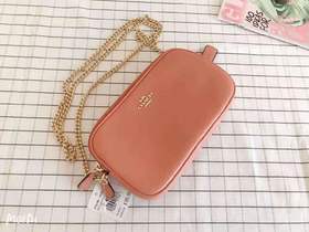 coach 西柚色双层斜挎链条包，19*12*4.5cm