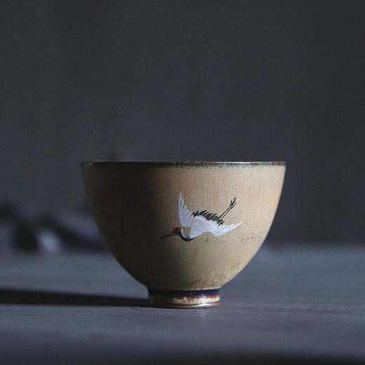「景德镇手工仿古品茗杯」大号手绘仙鹤主人杯茶杯 压手杯 商品图2