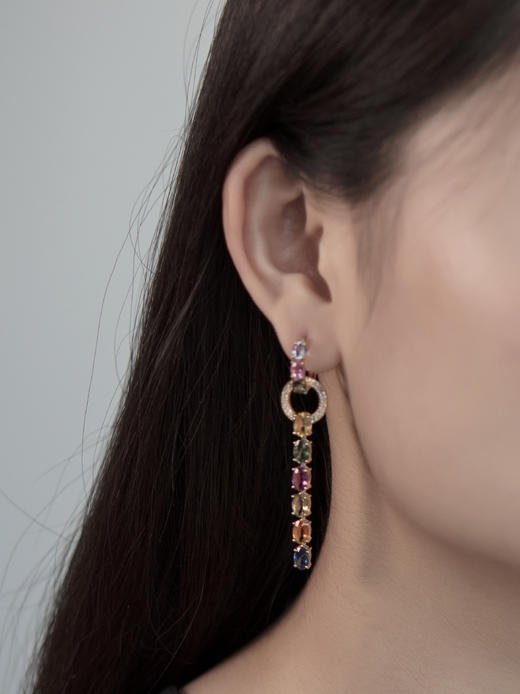 「仲夏夜之梦」彩色蓝宝石耳环 商品图4