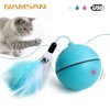 「宠物猫LED自动滚动发光电动玩具球」逗猫球 可替换羽毛usb充电 商品缩略图0