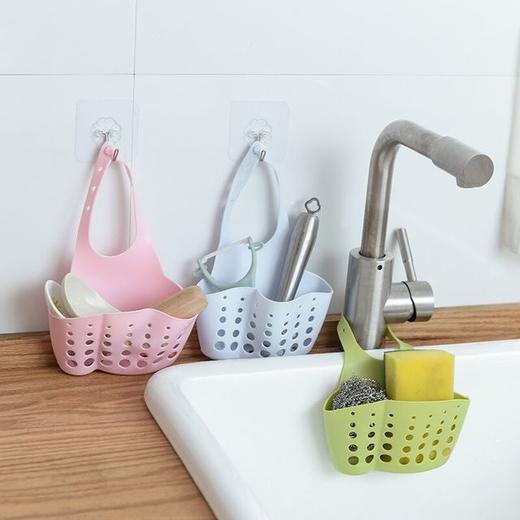 〖可立式水槽挂袋〗芯爱水槽塑料沥水篮收纳挂篮厨房用品厨具置物架收纳架沥水架挂袋 商品图0