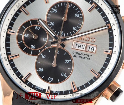 美度指挥官计时系列，搭载ETA7750多功能机芯，集星期，日历，计时功能。316精钢打造完美表身表带，蓝宝石镜面永不刮花，正品一比一复刻，尺寸44x14.5mm 商品图5