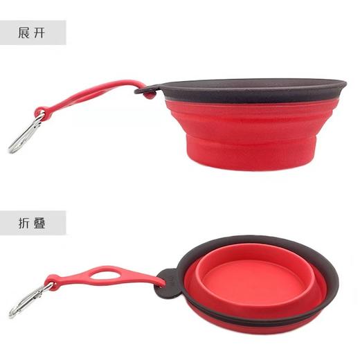 「宠物用品硅胶碗」带登山扣 便捷狗狗食具 折叠碗狗碗 商品图1