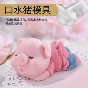 口水猪模具-可制作慕斯、巧克力创意，或者做各种冻类如牛肉冻、猪蹄冻、鱼冻蔬菜冻等，蒸鱼泥、鸡蓉也可以，效果非常出彩！