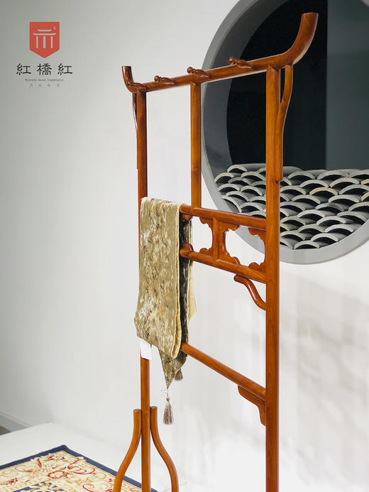 红桥红  家具严选  缅甸花梨(大果紫檀）  【空灵衣帽架】 商品图4