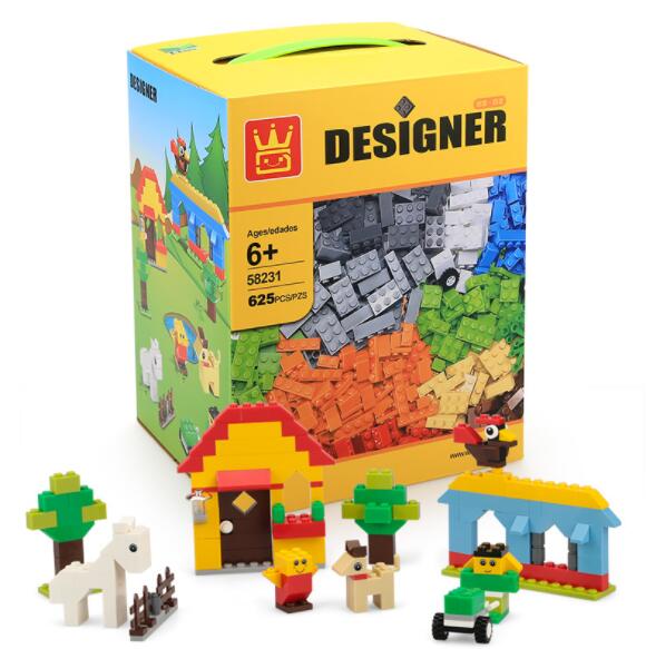 625个桶装积木小颗粒儿童百变益智玩具6-10周岁塑料拼装