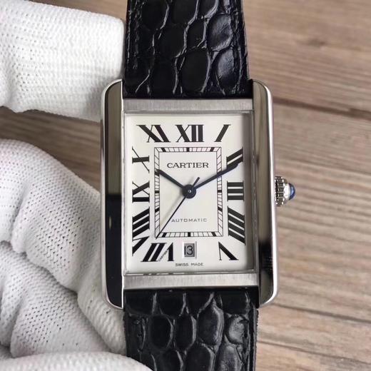 V6卡地亚坦克系列W5200027，瑞士2824自动机械机芯，表径：40.85x31毫米，表壳厚度：7.65毫米，表壳材质：精钢,男士手表，皮表带，密底 商品图5